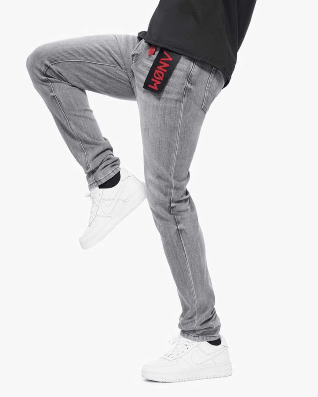 Dirty Gradation Denim Pants (Gray) AAKAM PURPLE Men's Dirty Fade