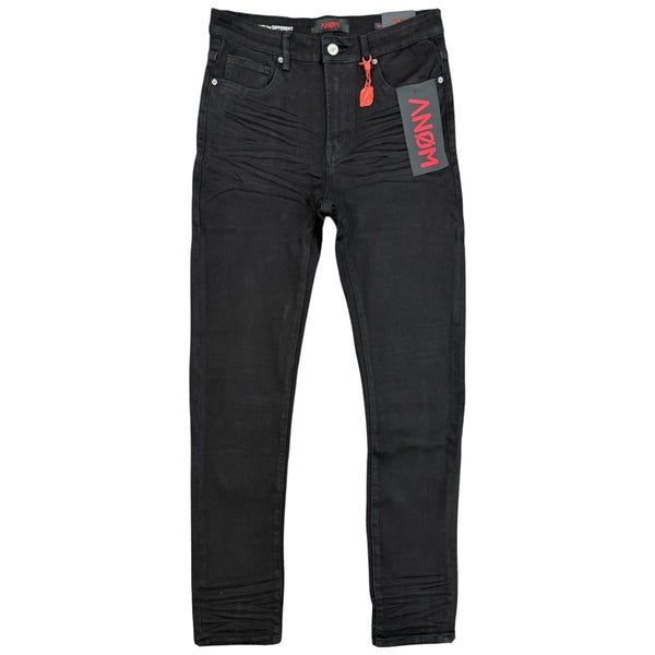 ちくわmmoption custom black denim pants 360 Jet Black – ANOM DENIM