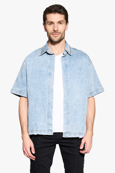 Abu Omar Light Blue Denim Sleeve