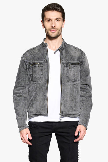 Subzero Gray Wash Denim Zip up Jacket