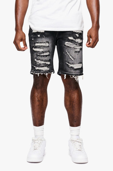 Fever Black Wash Denim Shorts