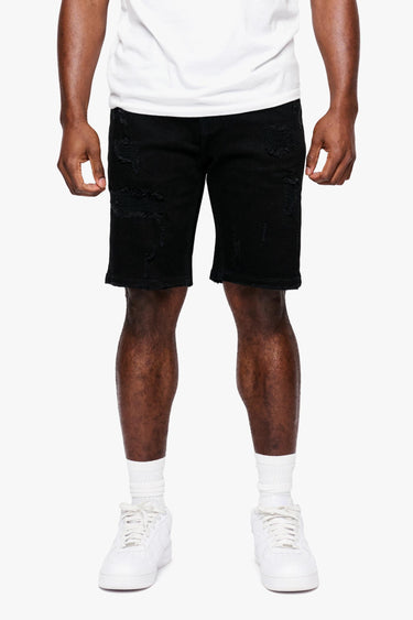 Horizon Jet Black Denim Shorts