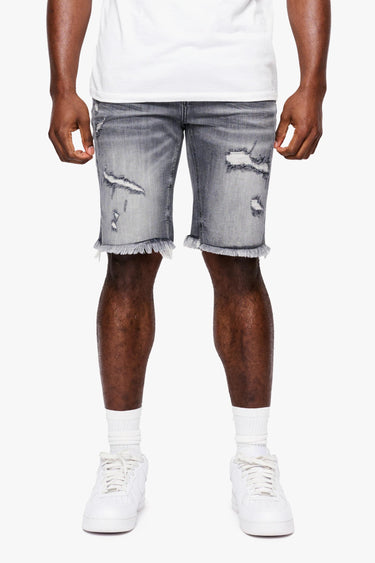 Lagoon Gray Wash Denim Shorts