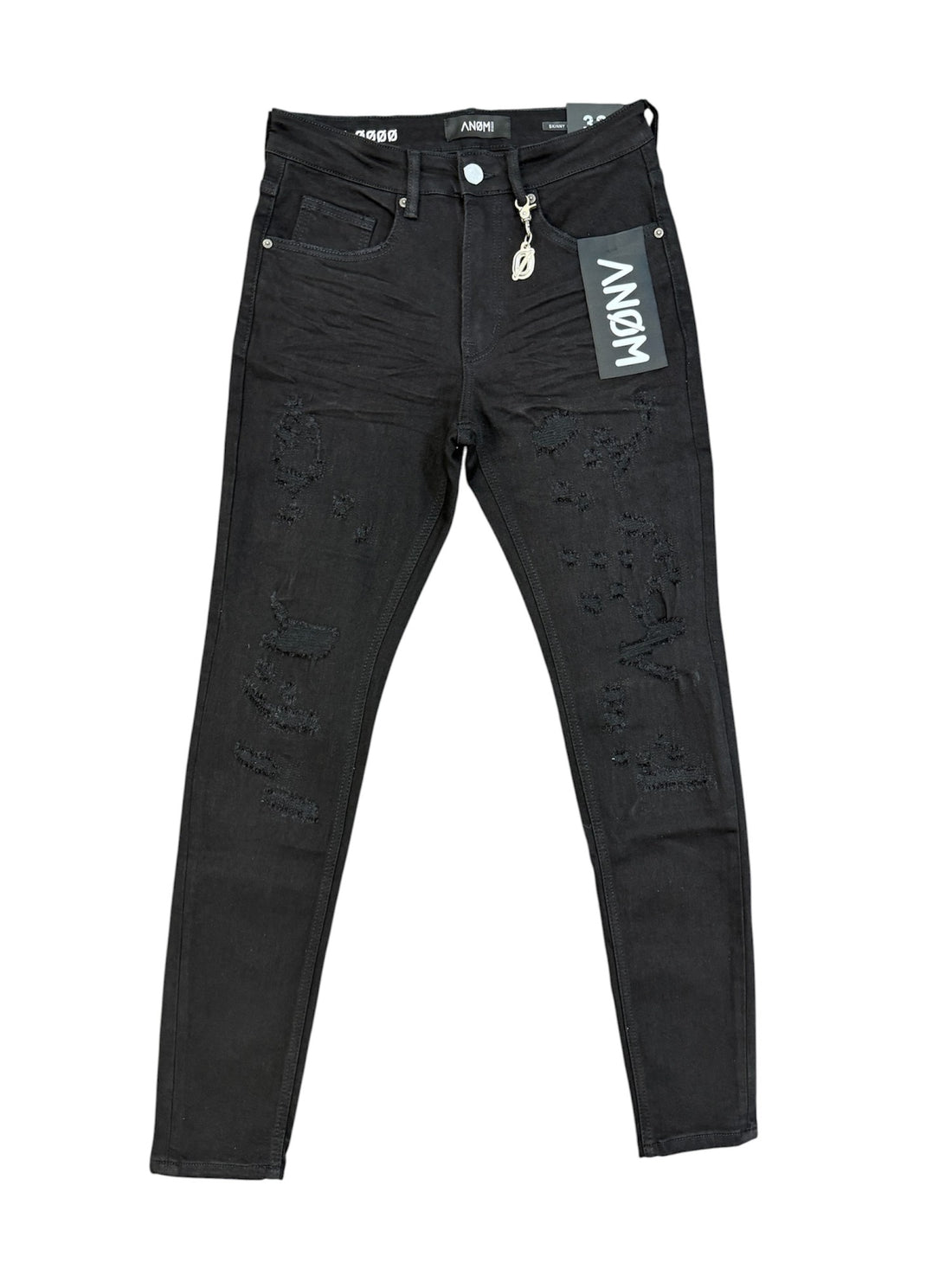 Celsius Jet Black Skinny Fit jeans — front view