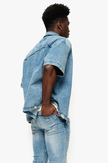 Abu Omar 2 Blue Wash Denim Sleeve - ANOM DENIM