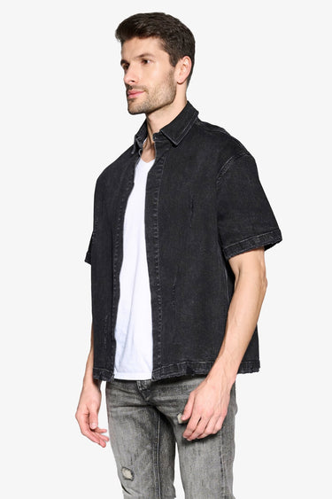Abu Omar Jet Black Denim Sleeve - ANOM DENIM