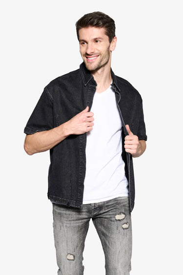 Abu Omar Jet Black Denim Sleeve - ANOM DENIM