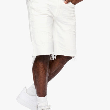 Lagoon White Denim Shorts - ANOM DENIM