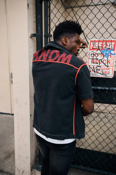 Phoenix Black Wash Reversible Denim Sleeve - ANOM DENIM