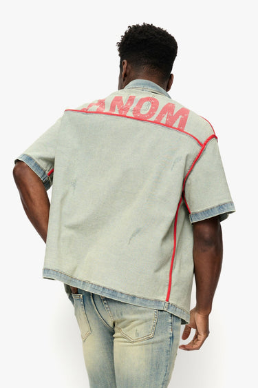 Raven Vintage Blue Denim Sleeve - ANOM DENIM