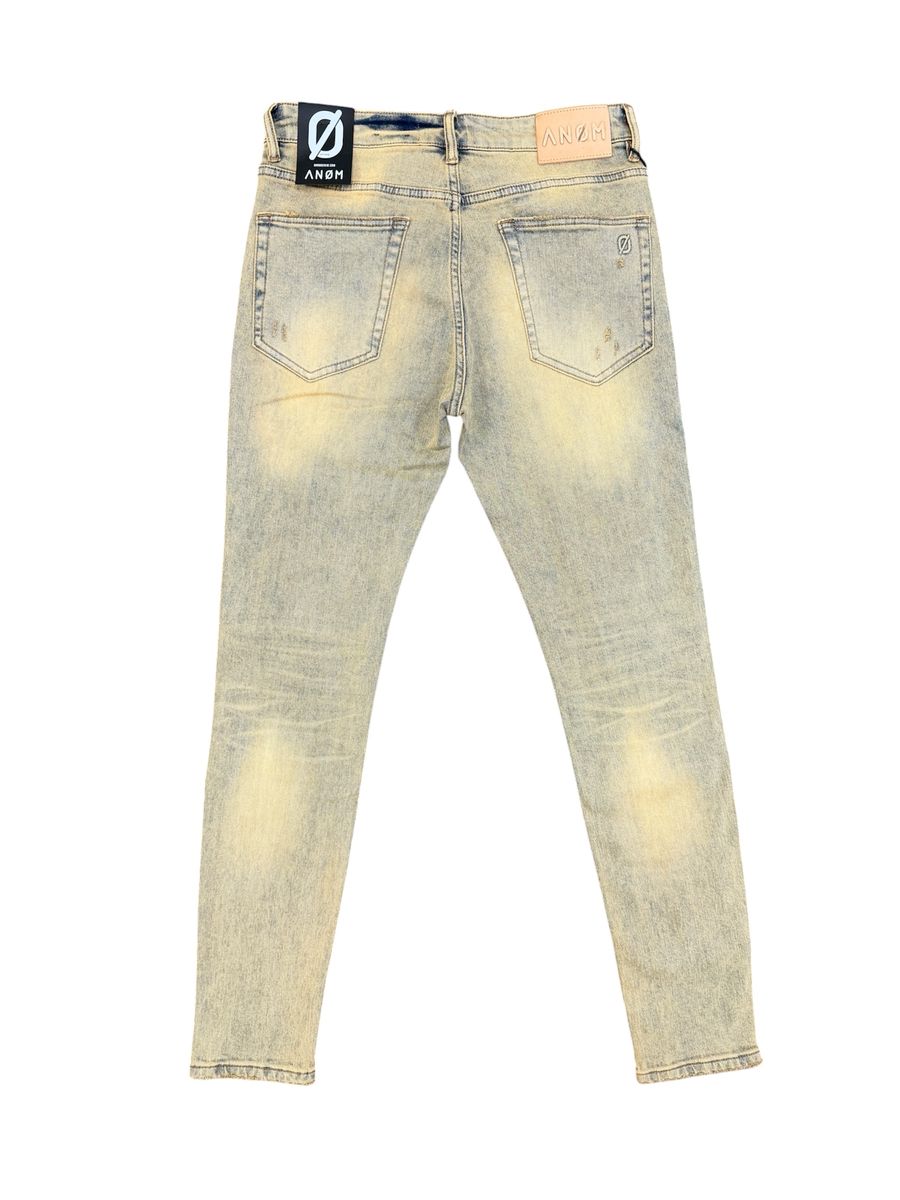 Sahara Heavy Vintage Blue Skinny Fit back - ANOM DENIM