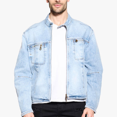 Subzero Light blue Denim Zip Up Jacket - ANOM DENIM