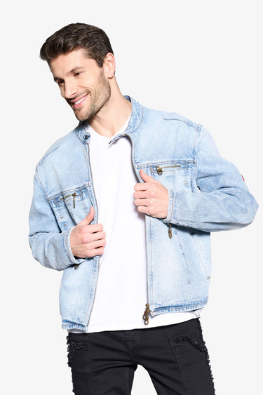 Subzero Light blue Denim Zip Up Jacket - ANOM DENIM