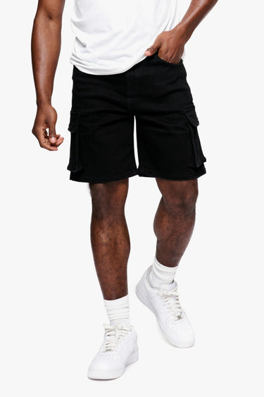 Zephyr Jet Black Denim Shorts - ANOM DENIM